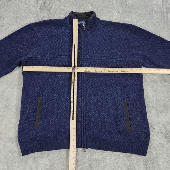 Pendleton Sweater Mens 2XL Blue Full Zip Mock Neck Shetland Wool Knit Cardigan - Picture 6 of 9